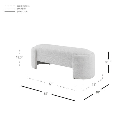 New Pacific Direct Felicia Fabric Bench 1250046-563 - 1250046-563
