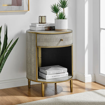 New Pacific Direct Loretta Faux Shagreen Side/ End Table -  1600089