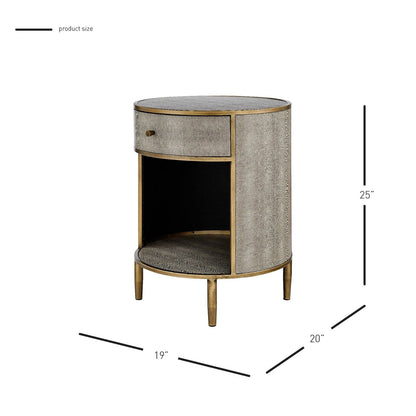 New Pacific Direct Loretta Faux Shagreen Side/ End Table -  1600089