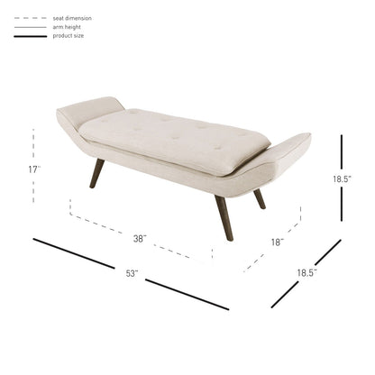 New Pacific Direct Newcastle Fabric Tufted Bench -  1900099-F