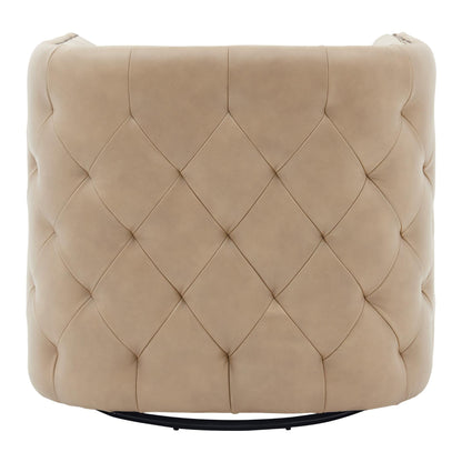 New Pacific Direct Leslie Top Grain Leather Swivel Tufted Chair  - 1900152-427