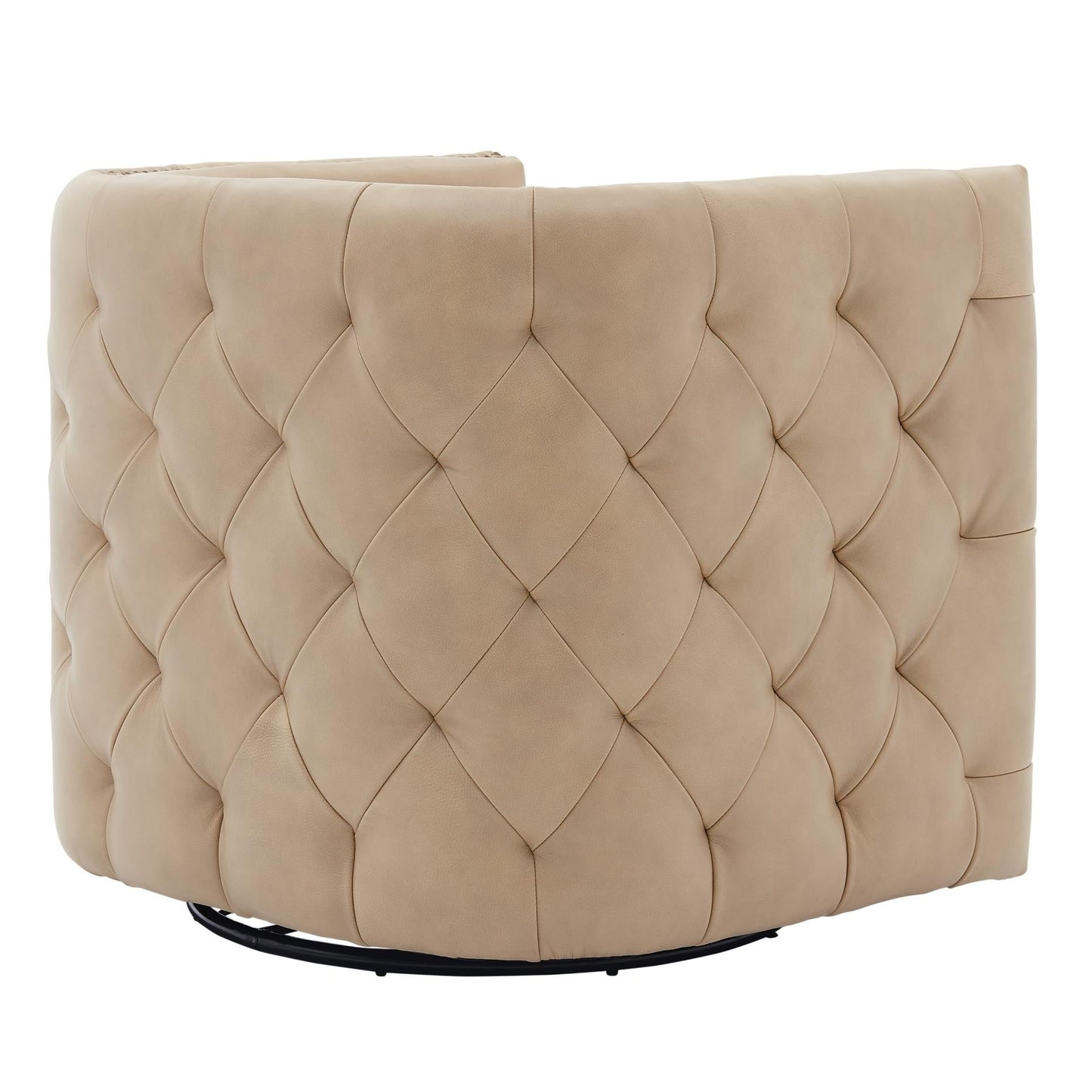 New Pacific Direct Leslie Top Grain Leather Swivel Tufted Chair  - 1900152-427