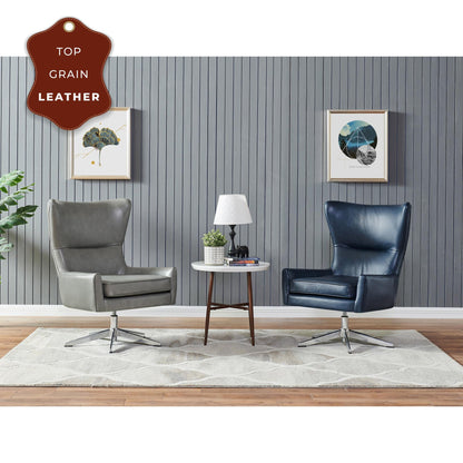 New Pacific Direct Arya Top Grain Leather Swivel Chair  - 1900154-428