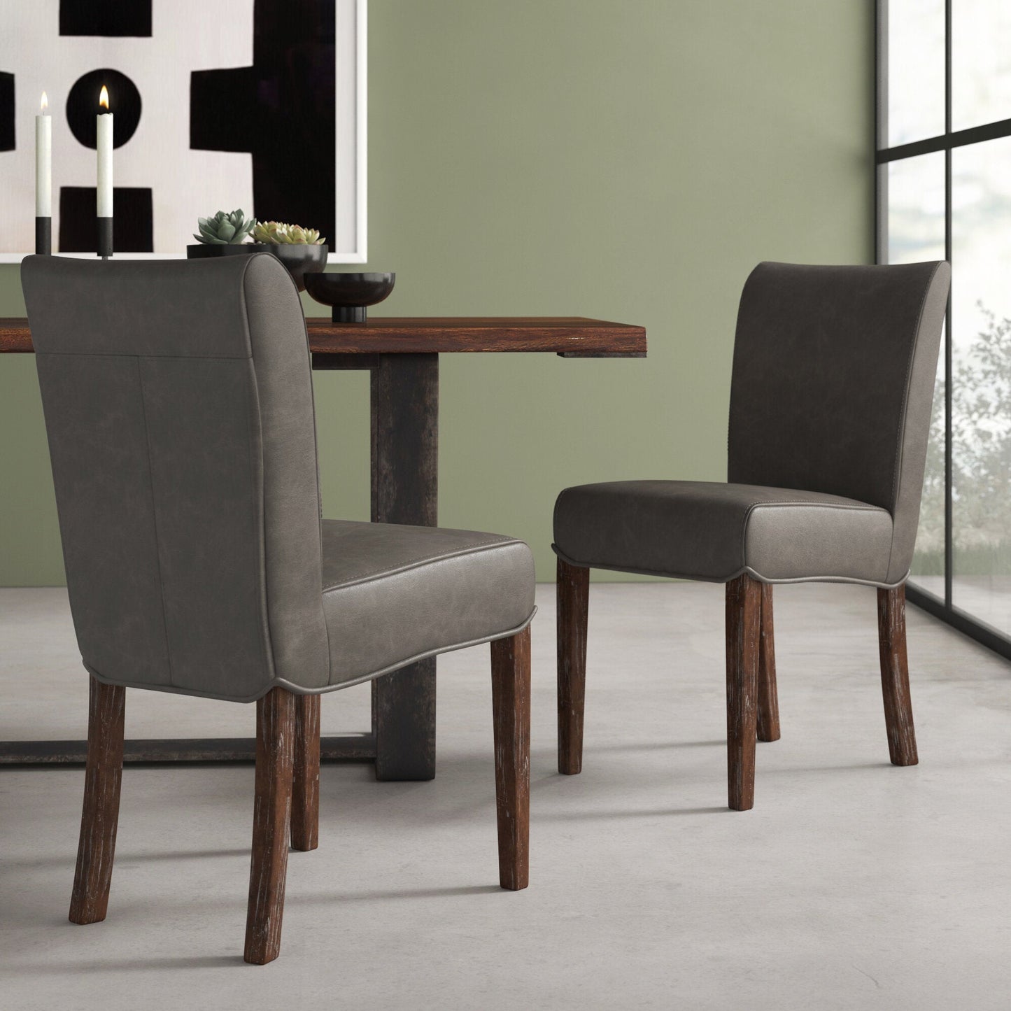 New Pacific Direct Beverly Hills Bonded Leather Chair, (Set of 2)  - 198235B-V04