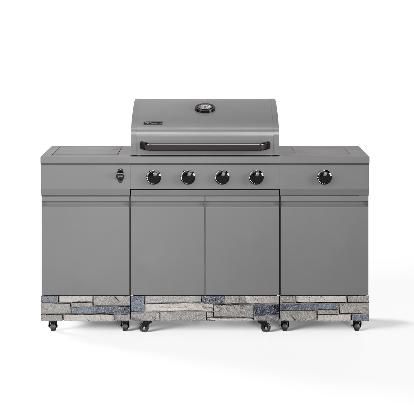 TYTUS Fresno 5-Burner LP/NG Convertible Grill in Gunmetal + Shadow Stone - TDT-021-0102