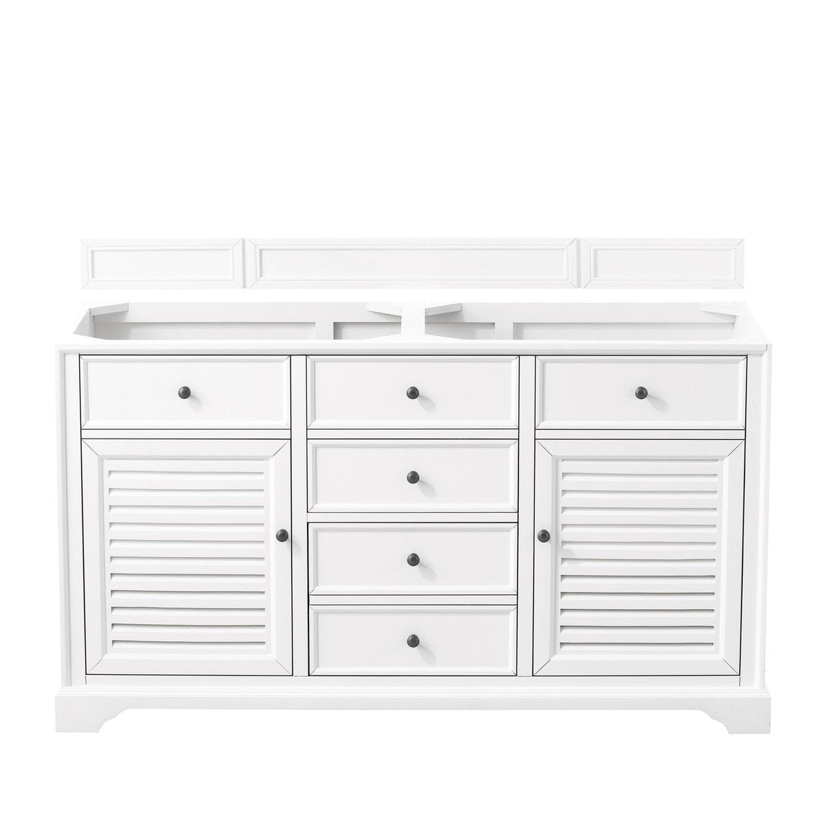 James Martin Vanities Savannah 60" Bright White Double Vanity - 238-104-V60D-BW-3AF