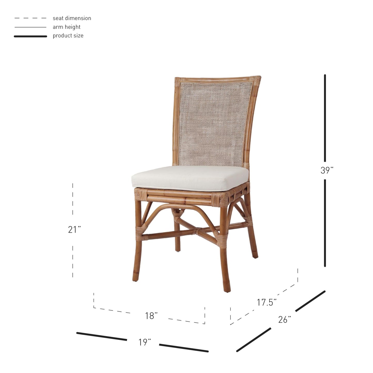 New Pacific Direct Tatum Rattan Side Chair, (Set of 2)  - 2400034