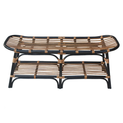 New Pacific Direct Damara Rattan Bench w/ Shelf  - 2400037-B