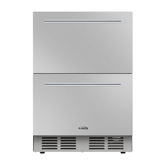 KOOLMORE 24 in.  Built-in Two-Drawer Refrigerator in Stainless-Steel  - KMOKSRD2
