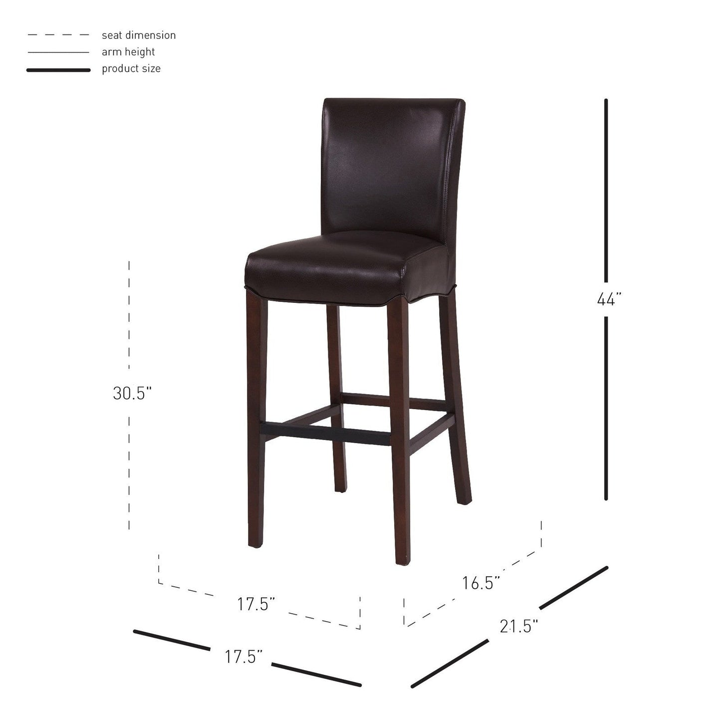 New Pacific Direct Milton Bonded Leather Bar Stool  - 268530B-206