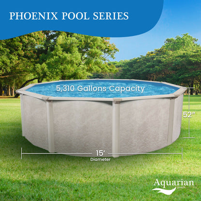 Aquarian Phoenix 15ft x 52in Above Ground Swimming Pool Kit & Pump & Ladder Kit - 108751