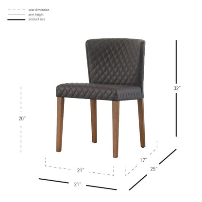 New Pacific Direct Albie Diamond Stitching PU Leather Chair, (Set of 2)  - 3900047-401