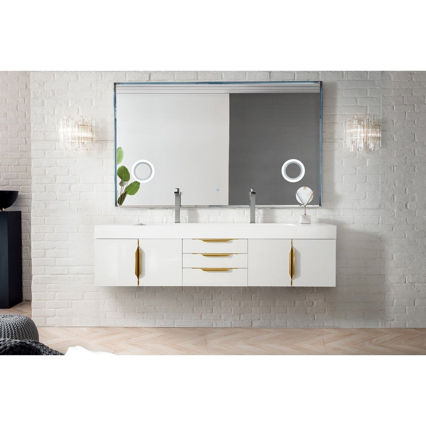 James Martin Vanities Mercer Island 72" Double Vanity - 389-V72D-AGR-G-DGG
