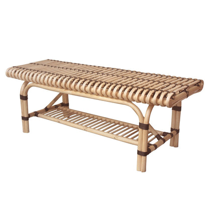 New Pacific Direct Baza Rattan Bench w/ Shelf  - 4900039