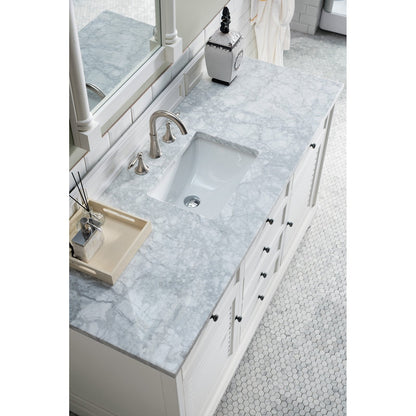 James Martin Vanities Savannah 60" Bright White Single Vanity - 238-104-V60S-BW-3AF