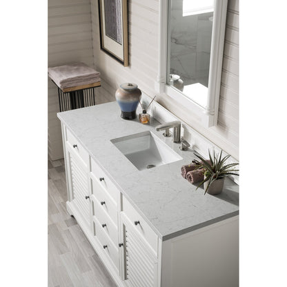 James Martin Vanities Savannah 60" Bright White Single Vanity - 238-104-V60S-BW-3AF