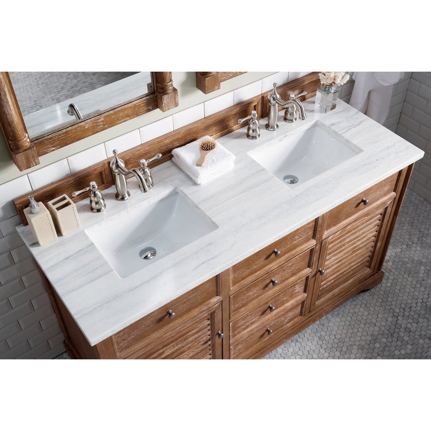 James Martin Vanities Savannah 60" Driftwood Double Vanity - 238-104-5611-3AF