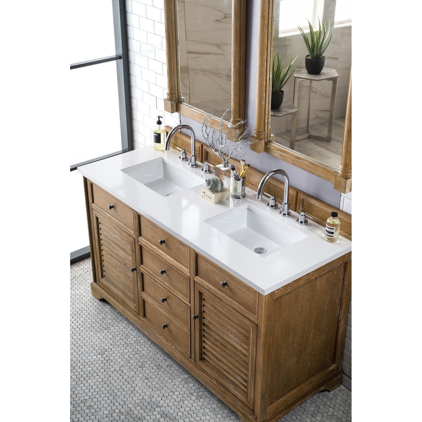 James Martin Vanities Savannah 60" Driftwood Double Vanity - 238-104-5611-3AF