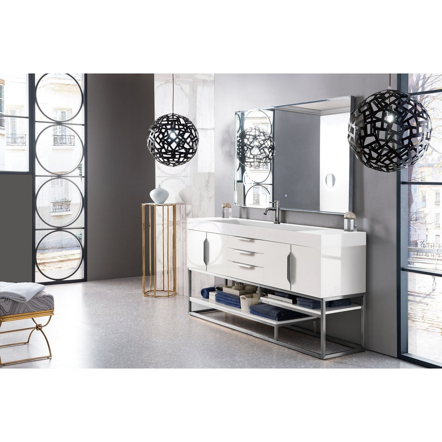 James Martin Vanities Columbia 72" Single Vanity - 388-V72S-AGR-MB-DGG