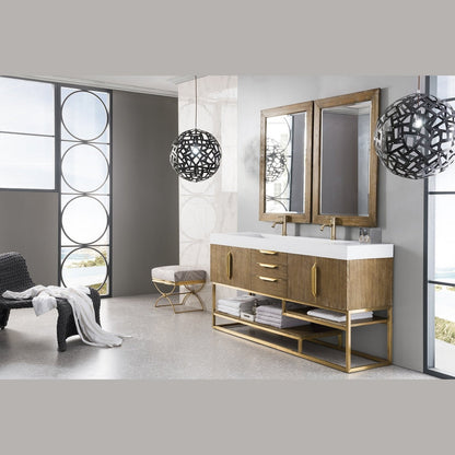 James Martin Vanities Columbia 72" Double Vanity - 388-V72D-AGR-MB-DGG