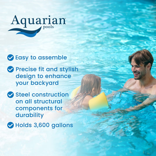 Aquarian Phoenix 15ft x 52in Above Ground Swimming Pool w/Pump and Pool Ladder- 75343