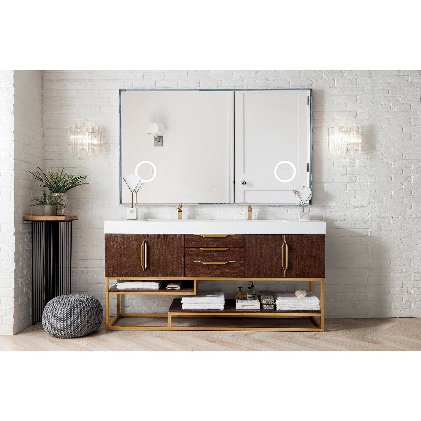 James Martin Vanities Columbia 72" Double Vanity - 388-V72D-AGR-MB-DGG