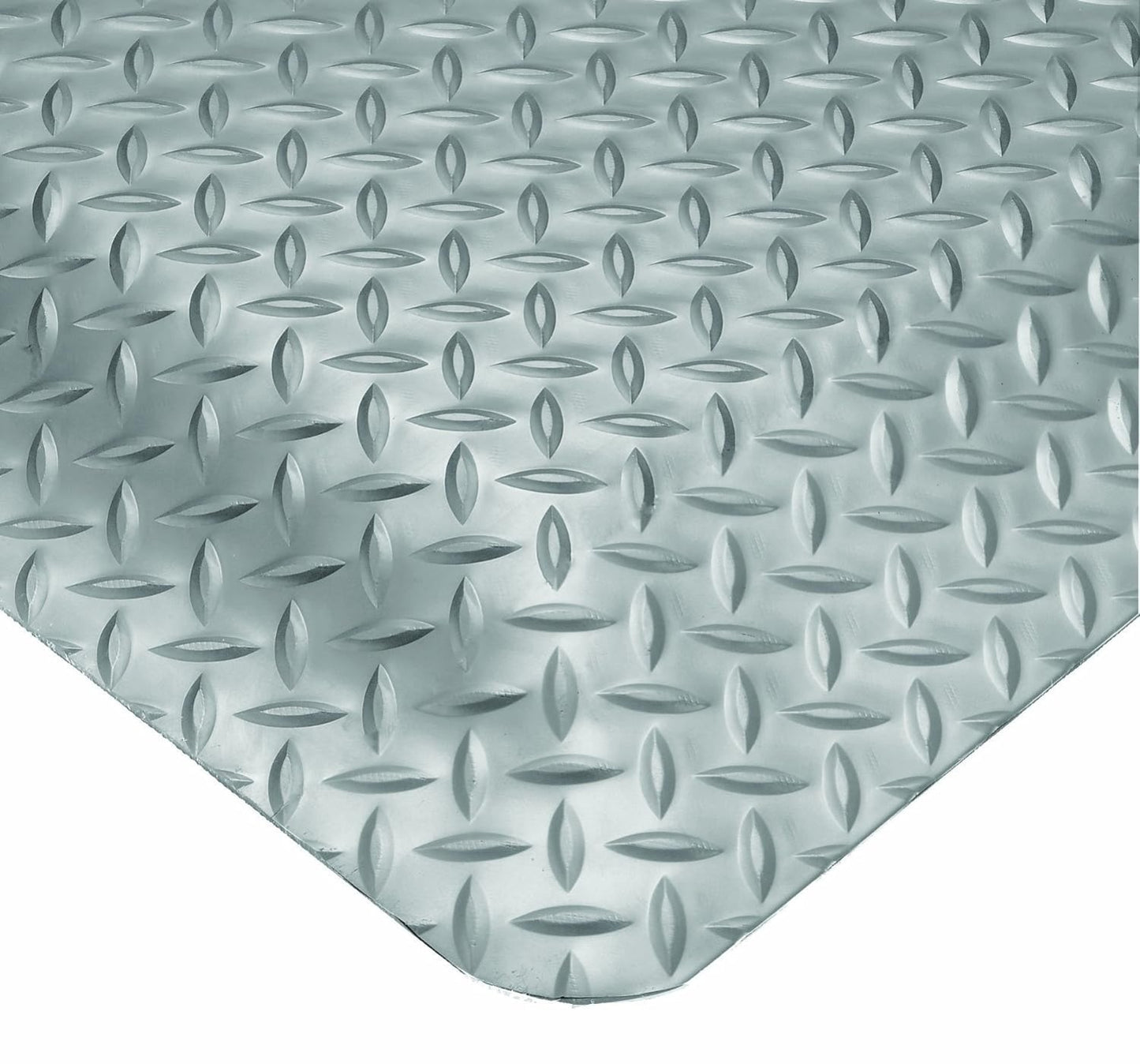 Wearwell Diamond-Plate SpongeCote UltraSoft Mat, 4' Width x 75' Length x 15/16" Thickness, Gray - 414.1516x4x75GY
