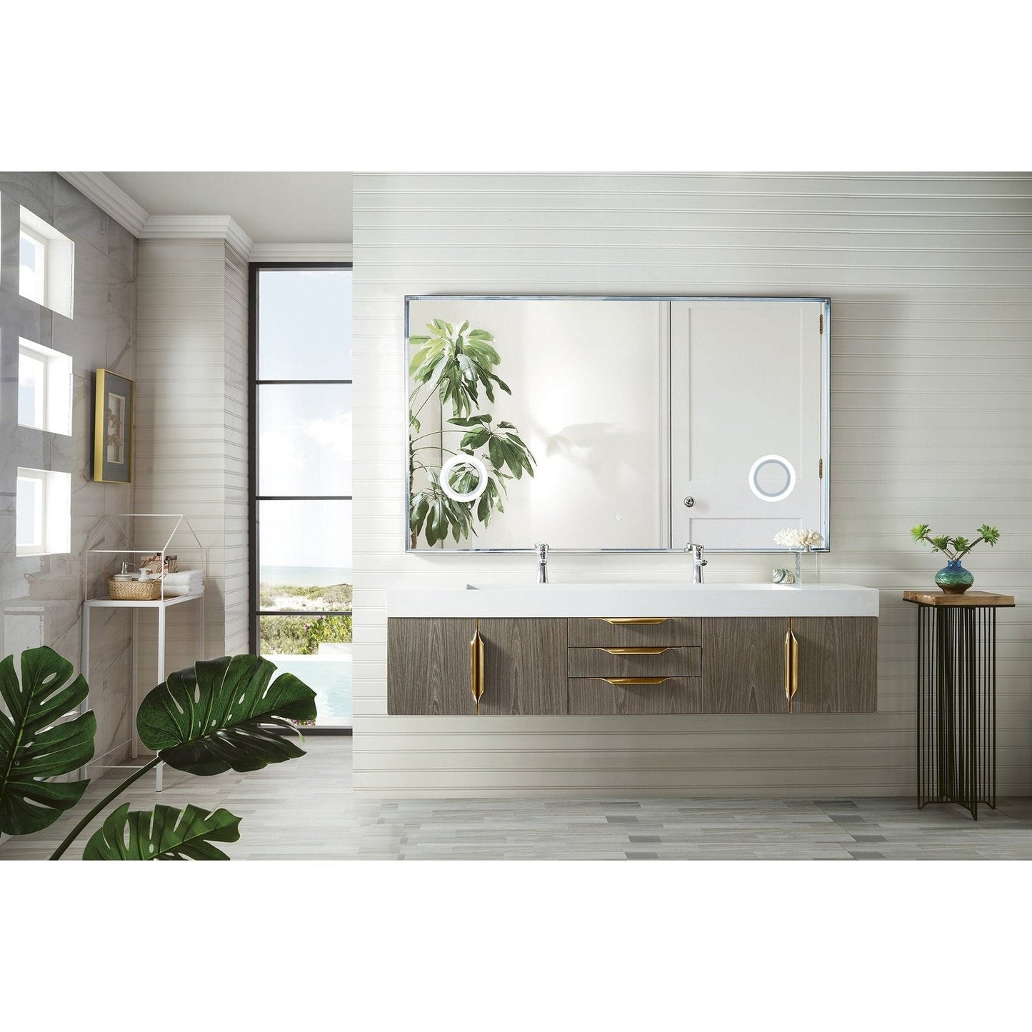 James Martin Vanities Mercer Island 72" Double Vanity - 389-V72D-AGR-G-DGG