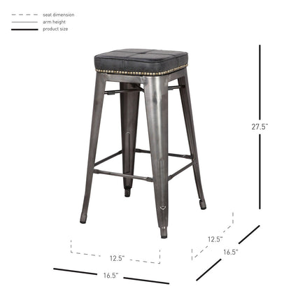 New Pacific Direct Metropolis PU Metal Counter Stool, (Set of 4)  - 9300028-240