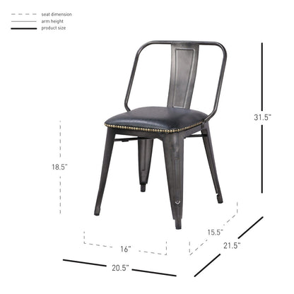 New Pacific Direct Brian PU Leather Metal Side Chair, (Set of 4)  - 9300030-240