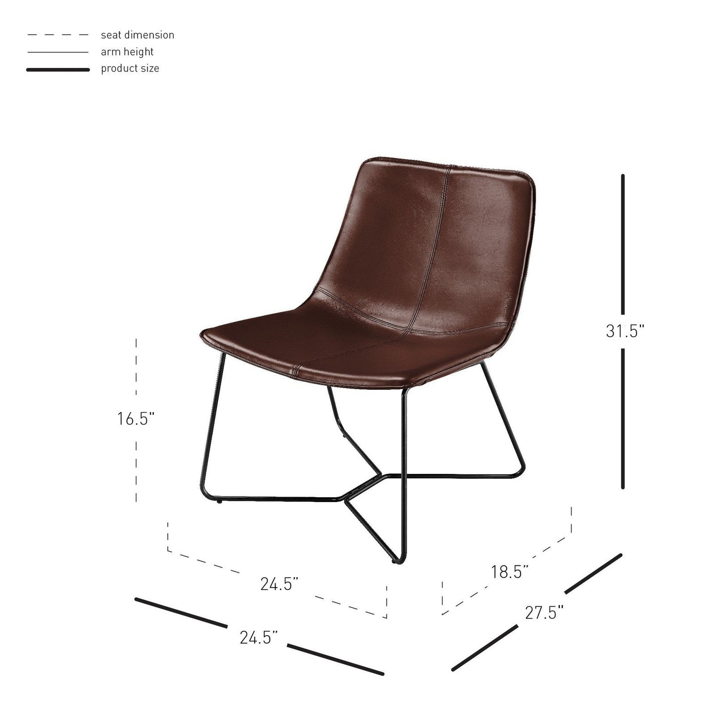 New Pacific Direct Zuma PU Leather Accent Chair  - 9300077-533
