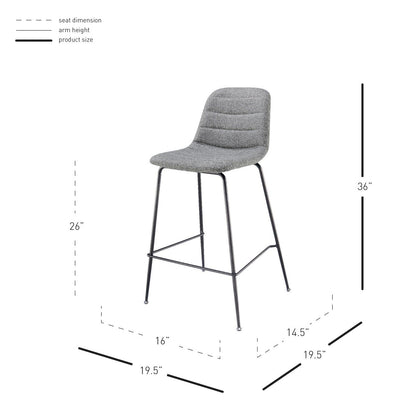 New Pacific Direct Caleb Fabric Counter Stool, (Set of 4) -  9300086-530
