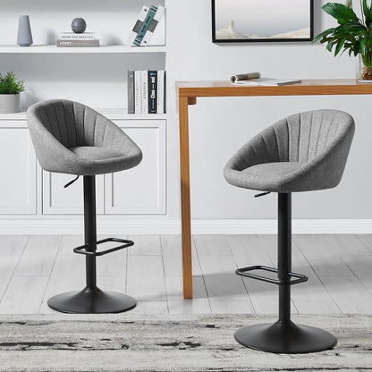 New Pacific Direct Watson KD Fabric Gaslift Swivel Bar Stool, (Set of 2) -  9300118-529