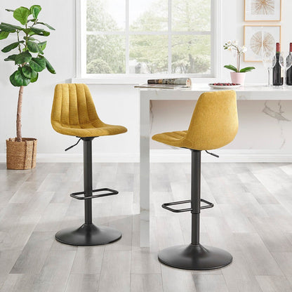 New Pacific Direct Robert Fabric Gaslift Swivel Bar Stool, (Set of 2) 9300147-592 - 9300147-592