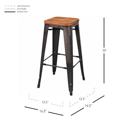 New Pacific Direct Metropolis Backless Bar Stool, (Set of 4) 938631-GM - 938631-GM