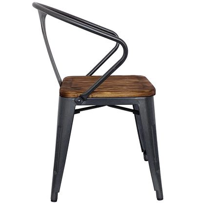 New Pacific Direct Metropolis Metal Arm Chair, (Set of 4) 938730-GM - 938730-GM