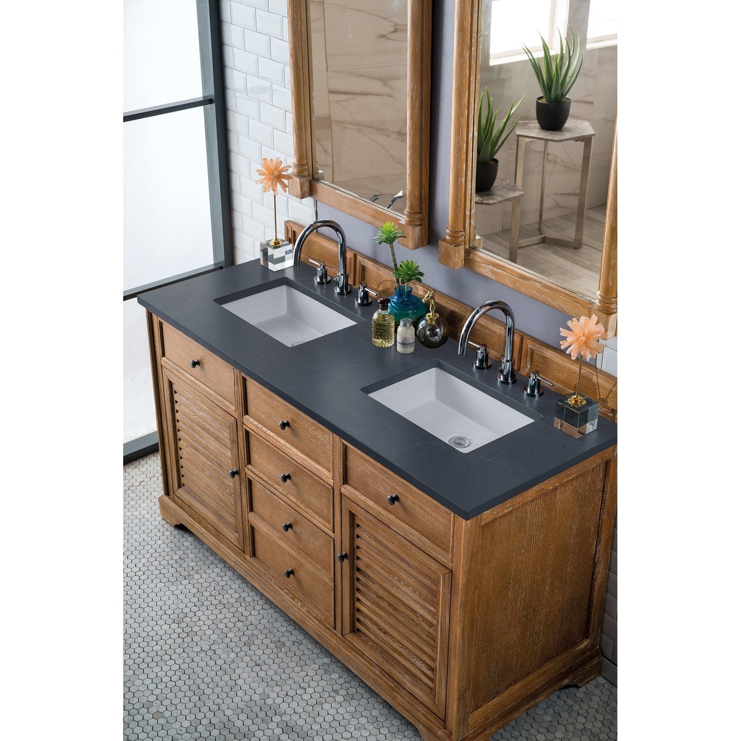 James Martin Vanities Savannah 60" Driftwood Double Vanity - 238-104-5611-3AF