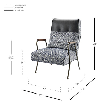 New Pacific Direct Kahlo Fabric Accent Chair  - 9900035-38MN