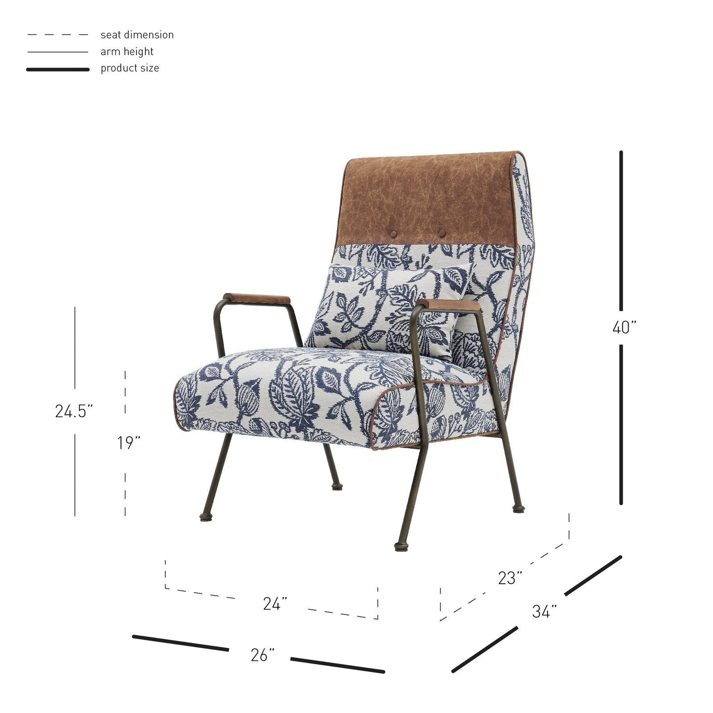 New Pacific Direct Kahlo Fabric Accent Chair -  9900065-5125