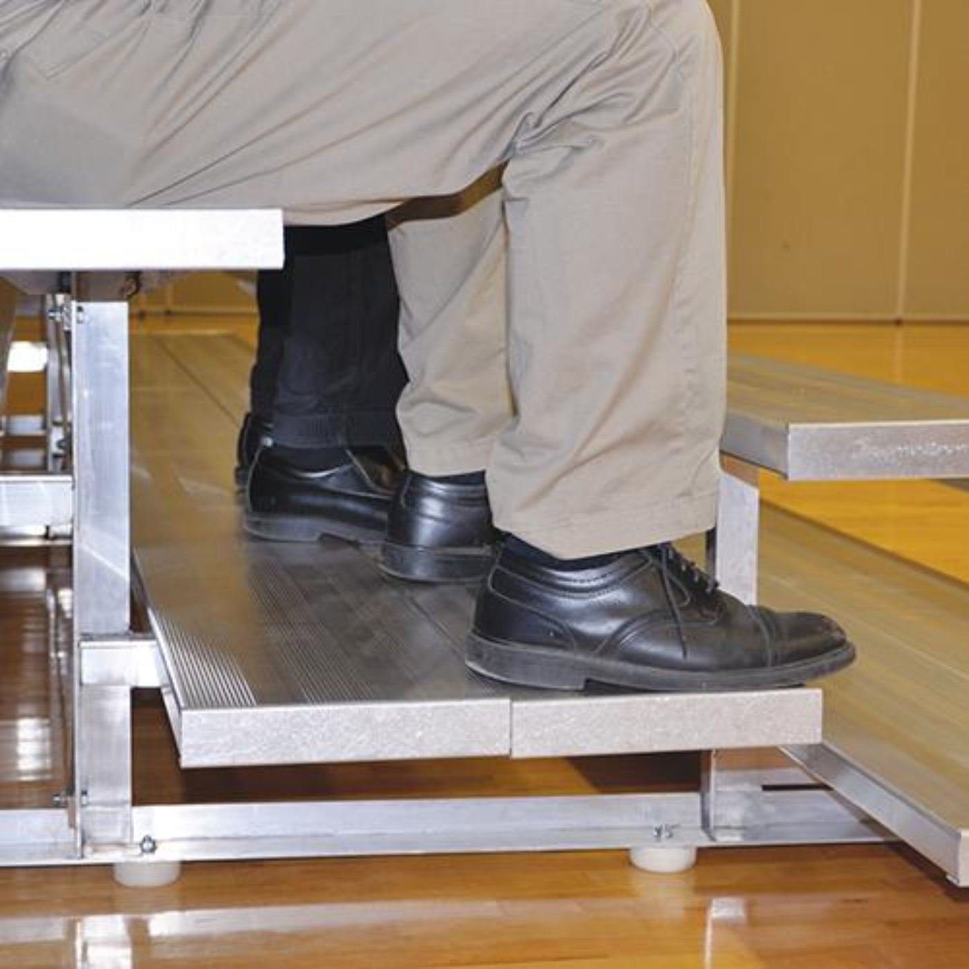 Bleacher 4 Row 27" Tip & Roll Portable Aluminum - BLCH-427TRG
