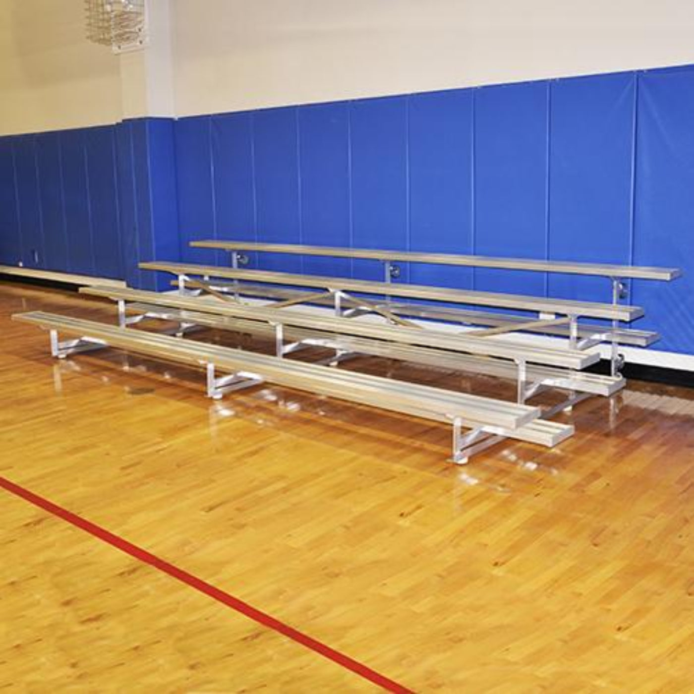 Bleacher 4 Row 27" Tip & Roll Portable Aluminum - BLCH-427TRG