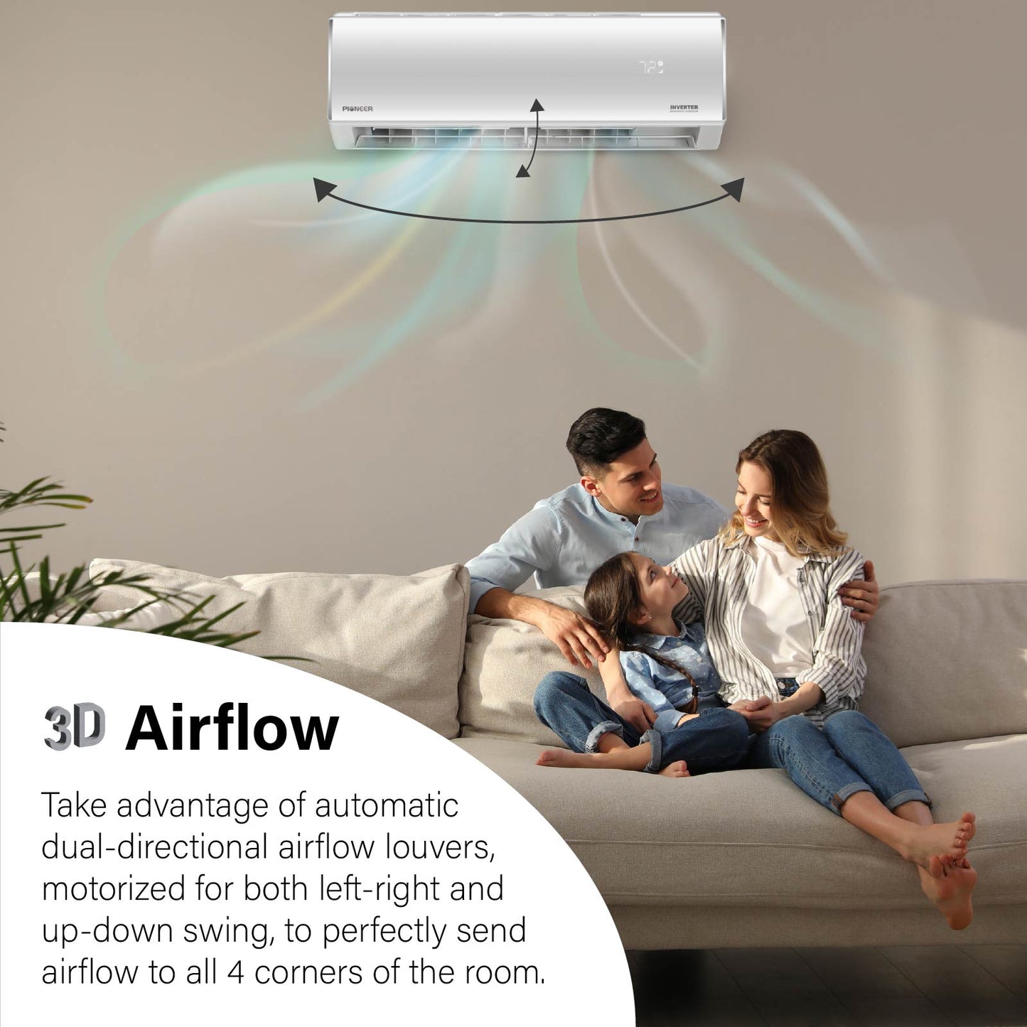 Pioneer Diamante Essenza 11,500 BTU 17 SEER2 230V High-Wall Ductless Mini-Split Air Conditioner Inverter Heat Pump with 16 Ft. Kit - WYT012GLUI17RL