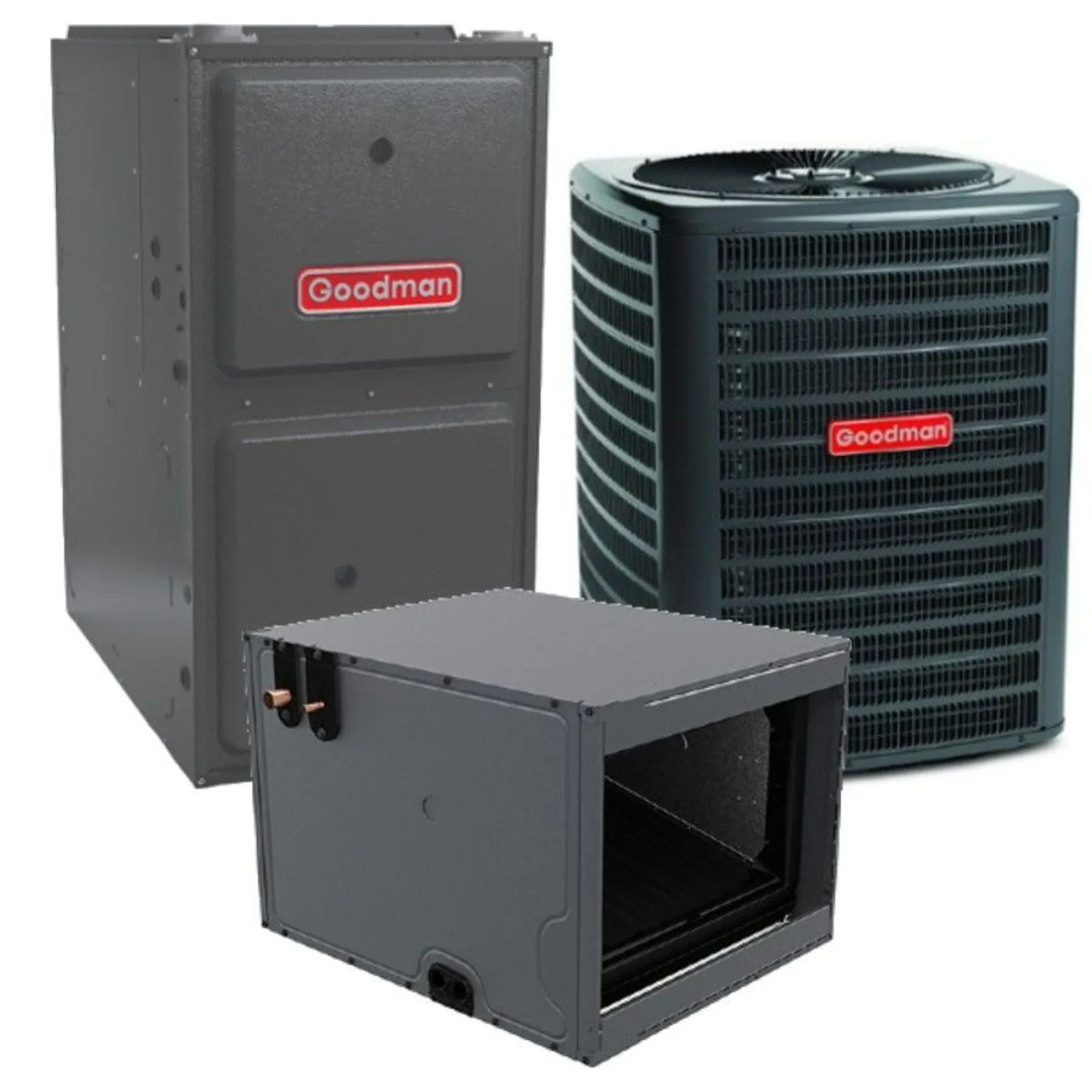 Goodman - 3 Ton/60,000 BTU 92% AFUE Gas Furnace and Air Conditioner System - Horizontal - 15.2 SEER2 - R32 - CHPTA3630B3