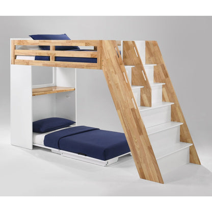 Night and Day Furniture Galaxy Murphy Cabinet Loft Twin Bunk Bed Complete - GAL-TLB-NA/WH-COM