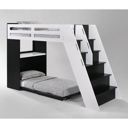 Night and Day Furniture Galaxy Murphy Cabinet Loft Twin Bunk Bed Complete - GAL-TLB-NA/WH-COM