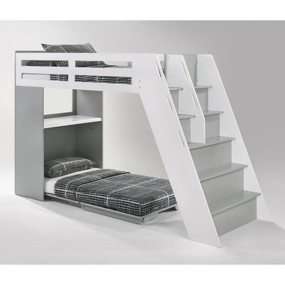 Night and Day Furniture Galaxy Murphy Cabinet Loft Twin Bunk Bed Complete - GAL-TLB-NA/WH-COM