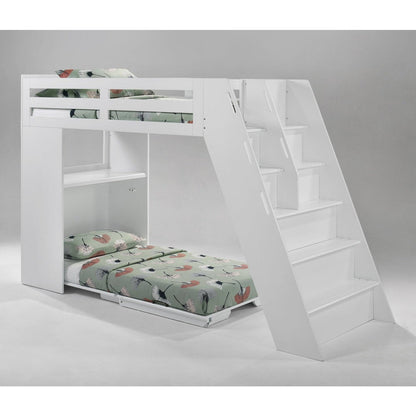 Night and Day Furniture Galaxy Murphy Cabinet Loft Twin Bunk Bed Complete - GAL-TLB-NA/WH-COM
