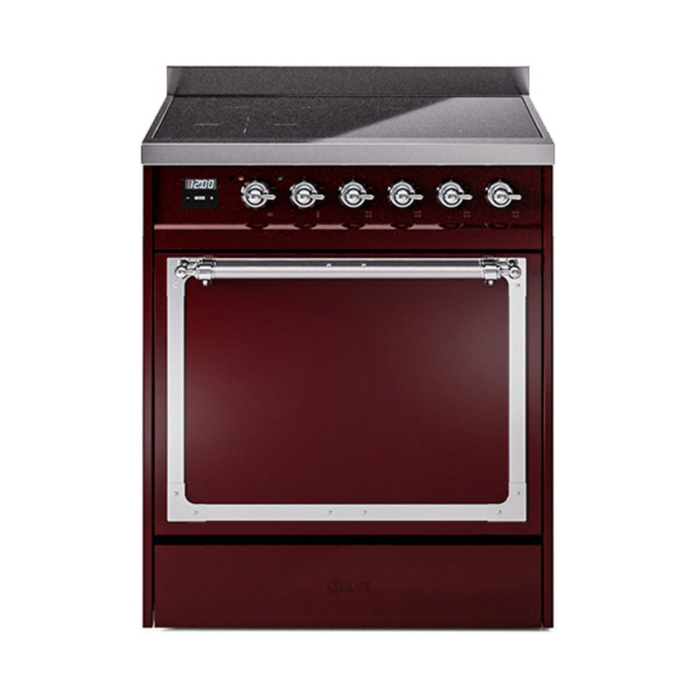 GREE ILVE 30 Inch Nostalgie II Noblesse Freestanding Induction Range with 4 Elements, Solid Door with Chrome Trim - UNI304QNMPBKC