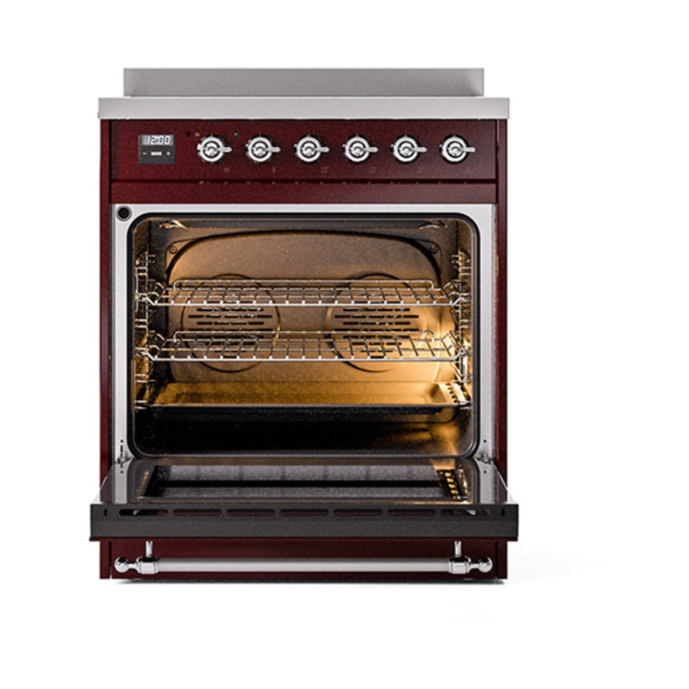 GREE ILVE 30 Inch Nostalgie II Noblesse Freestanding Induction Range with 4 Elements, Solid Door with Chrome Trim - UNI304QNMPBKC
