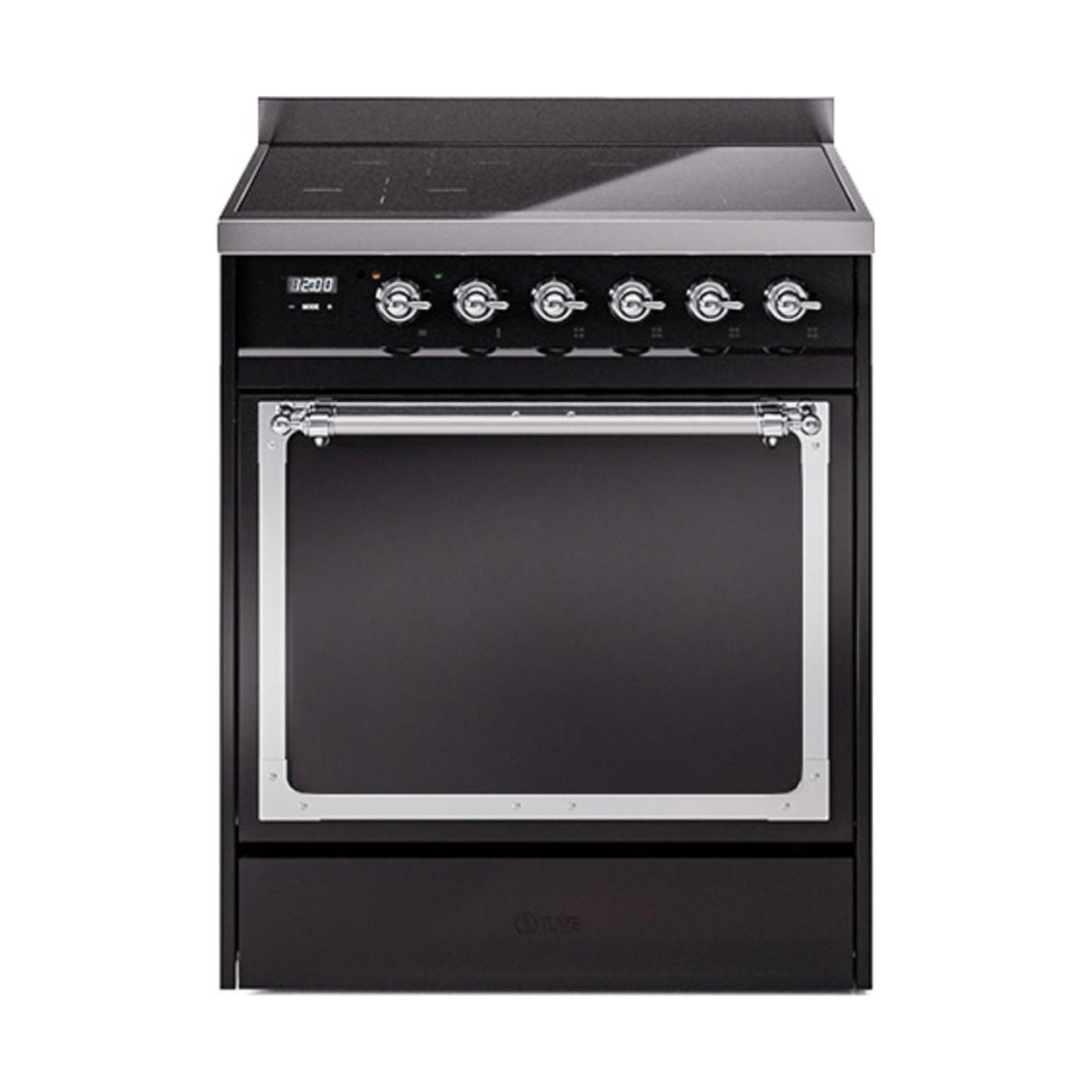 GREE ILVE 30 Inch Nostalgie II Noblesse Freestanding Induction Range with 4 Elements, Solid Door with Chrome Trim - UNI304QNMPBKC